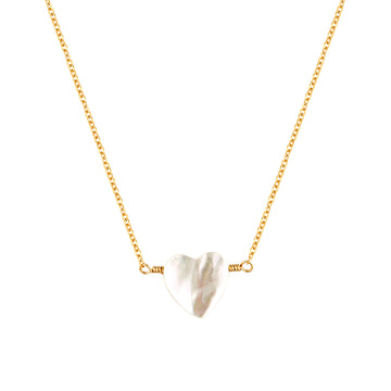 Blanca Heart Necklace ~ Mother of Pearl