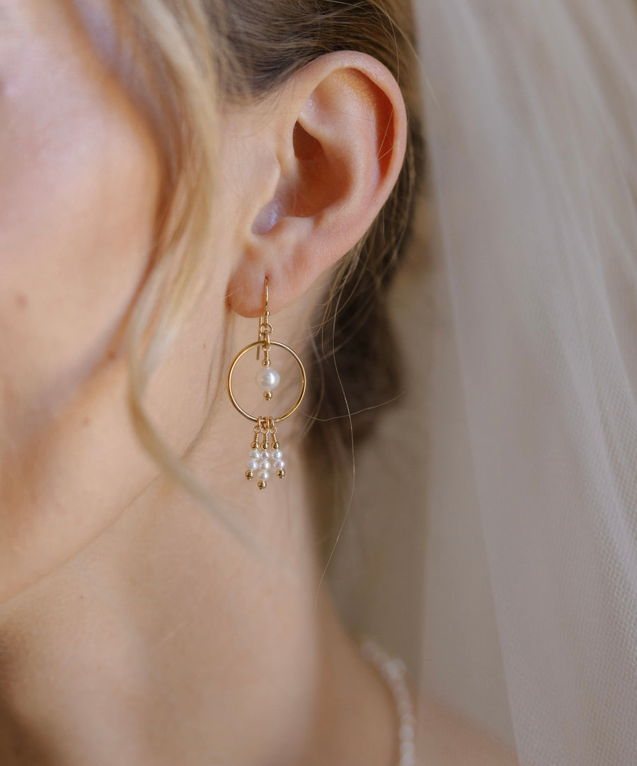 Bridal Otis Earrings ~ Pearl