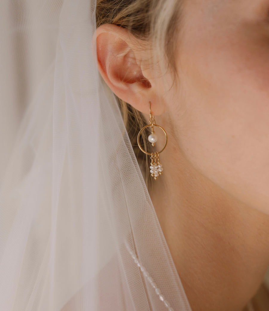 Bridal Otis Earrings ~ Pearl