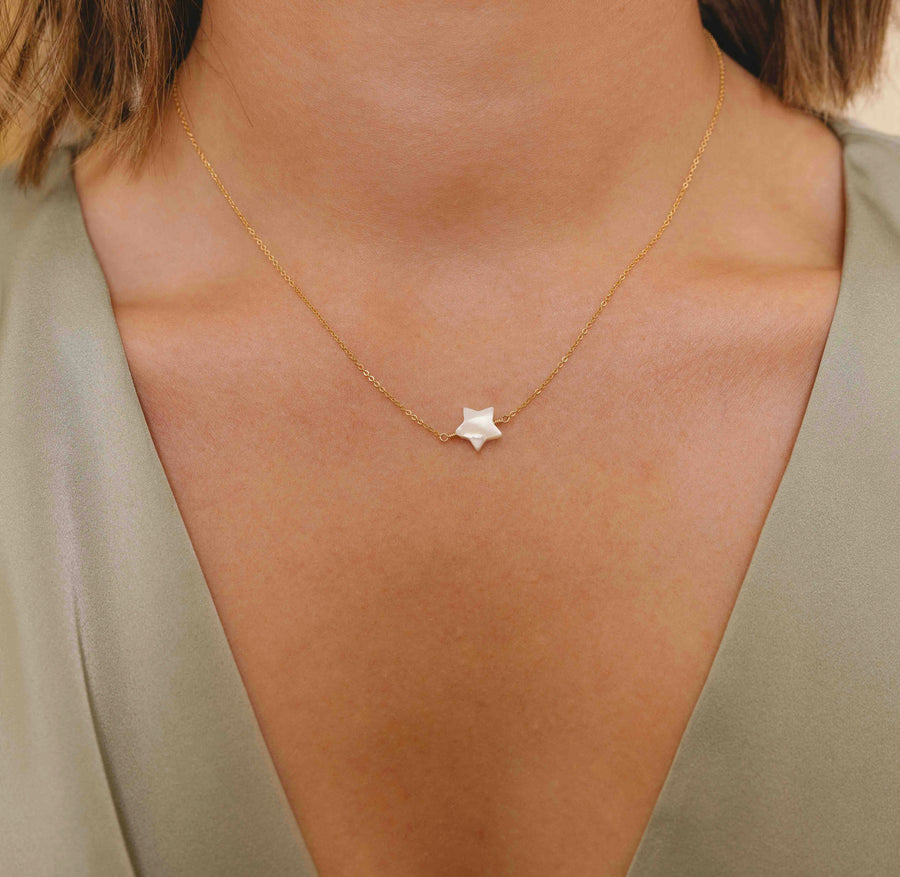 Blanca Star Necklace ~ Mother of Pearl