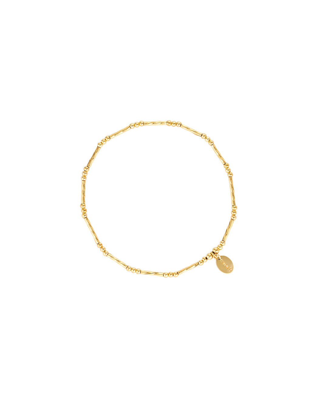 Gold bracelet with gold beads and gold bars