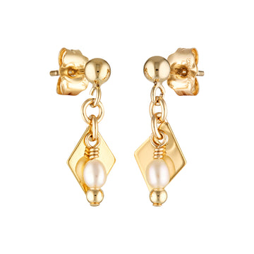 Evie Stud Earrings - Pearl