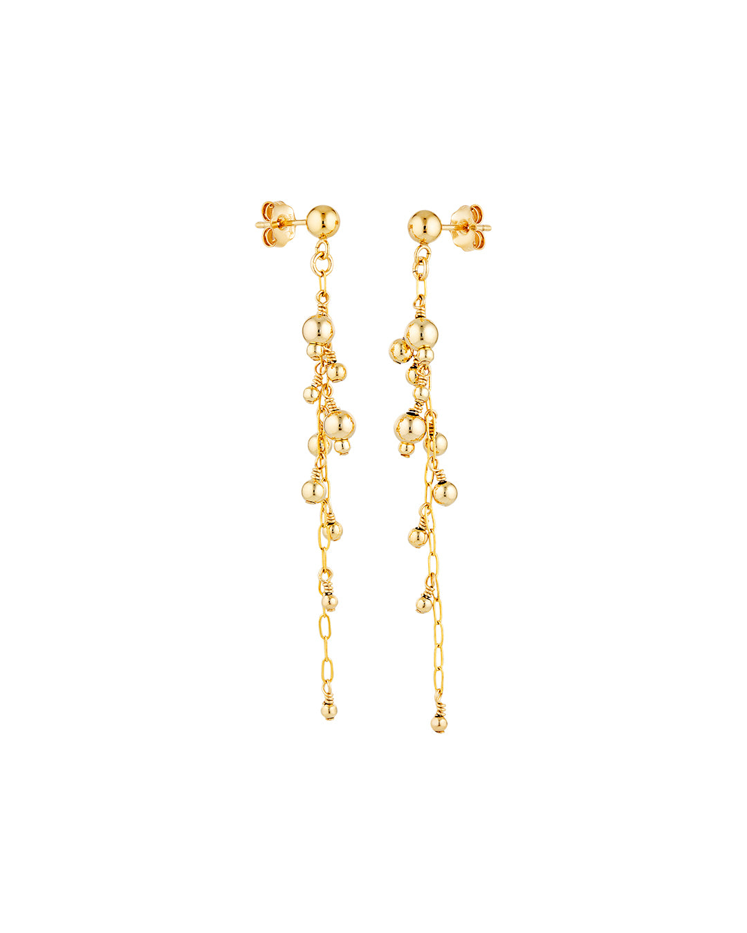 Gold earrings with beads