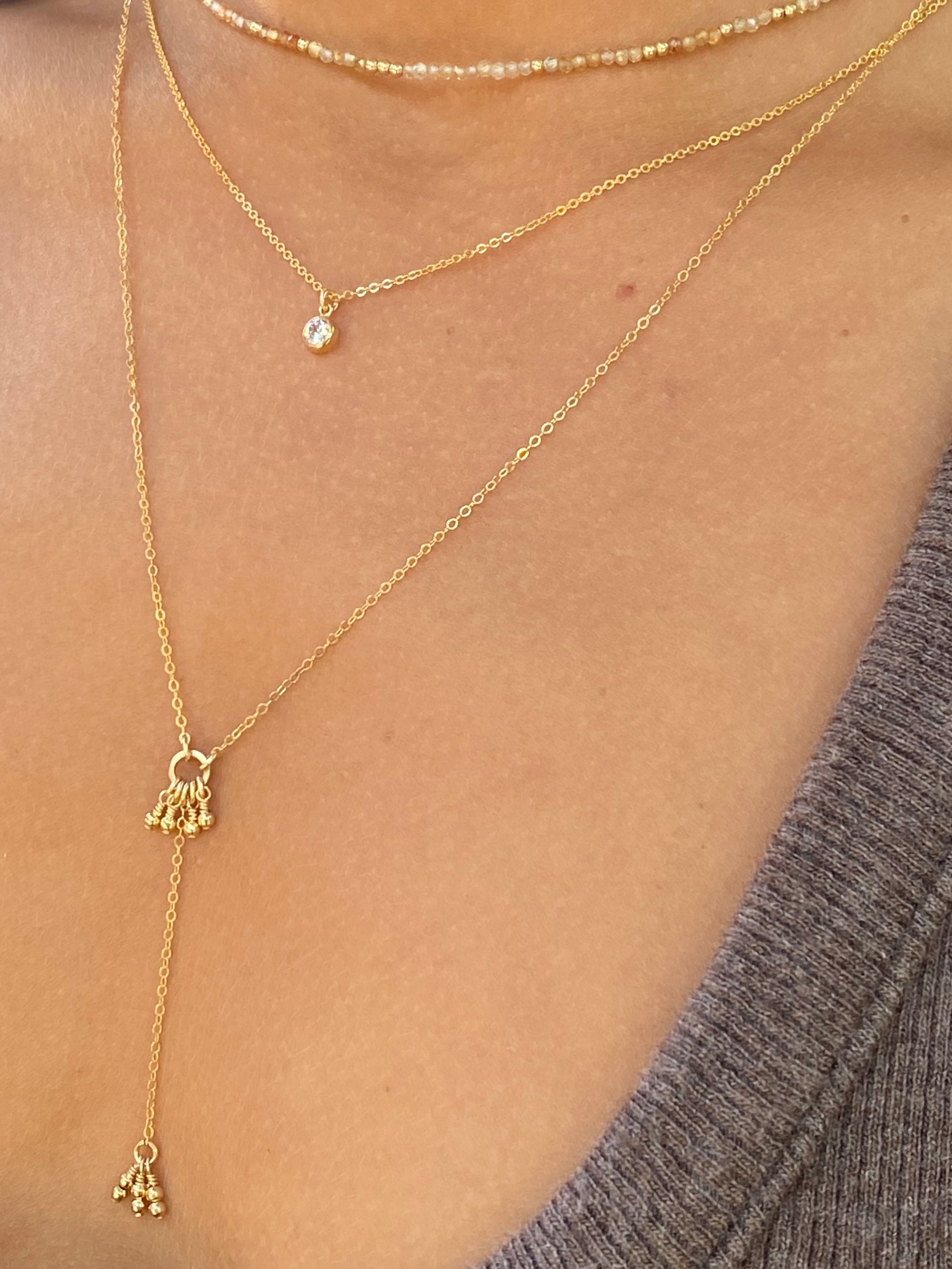 Gold Necklace with Cubic Zirconia