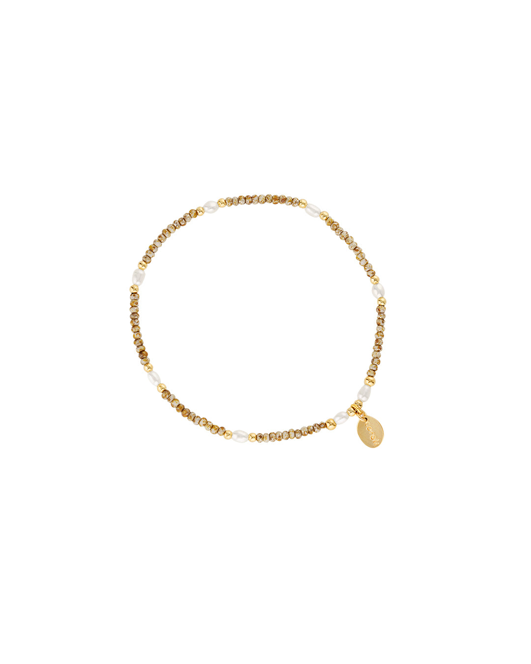 Gold and pearl beaded bracelet