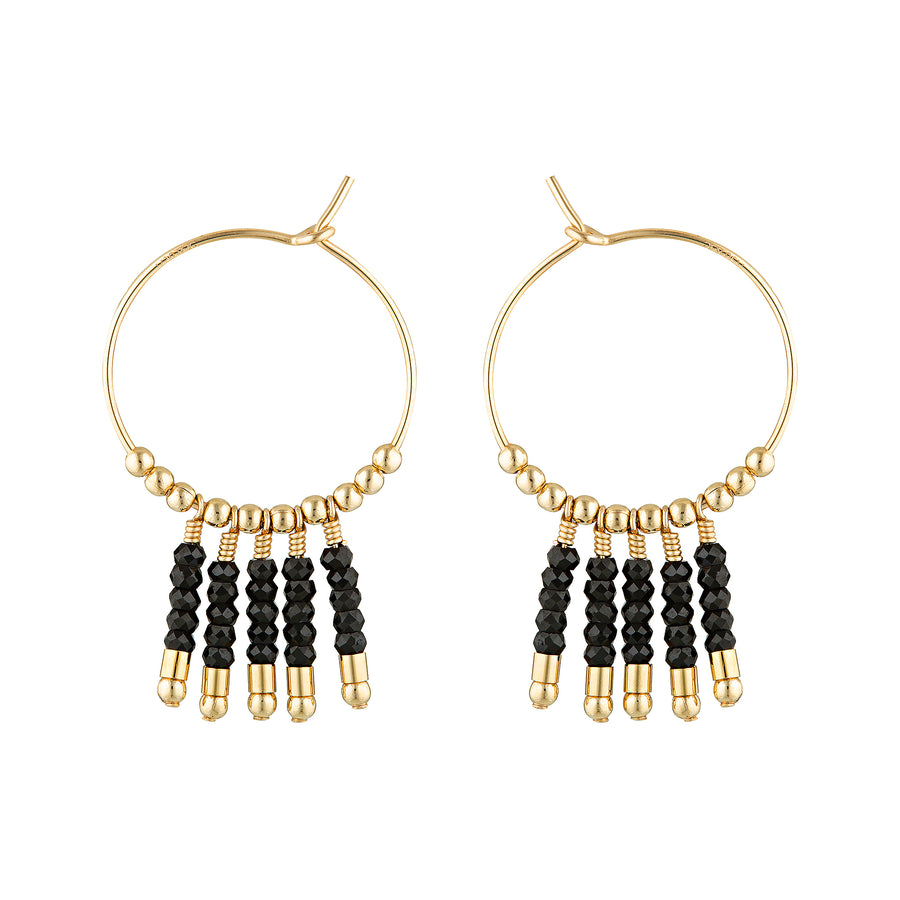 Cleo Hoops ~ Black Spinel