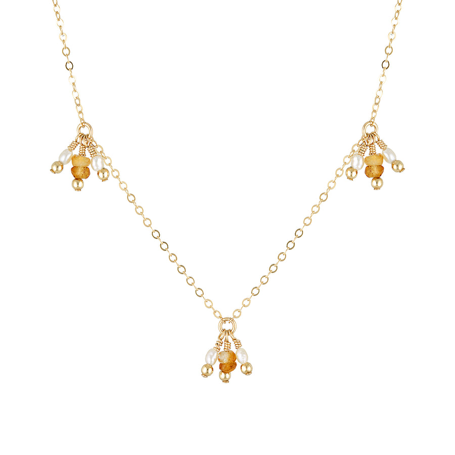 Joya Necklace ~ Citrine & Pearl