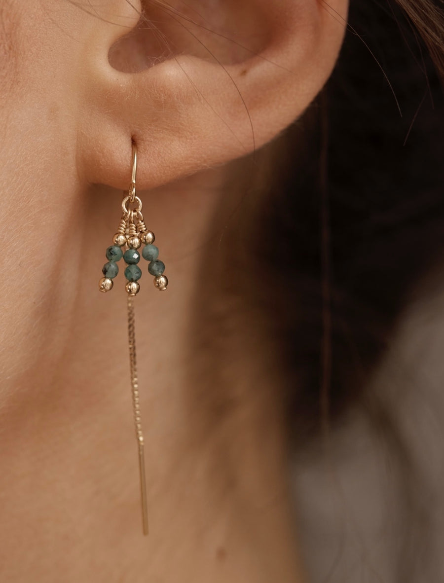 Rima Thread Earrings ~ Emerald