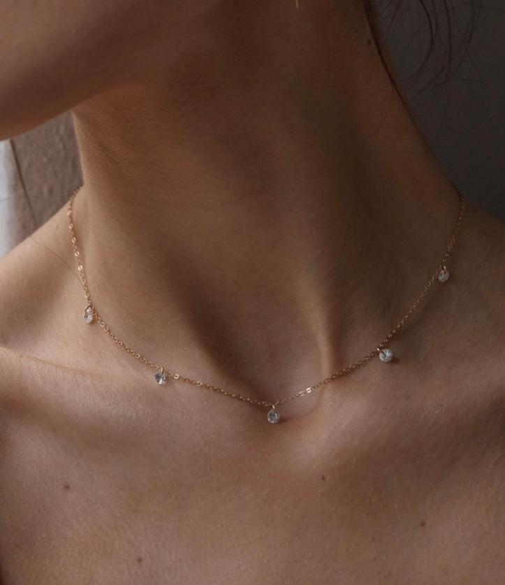 Monroe Rain Choker Necklace ~ Cubic Zirconia