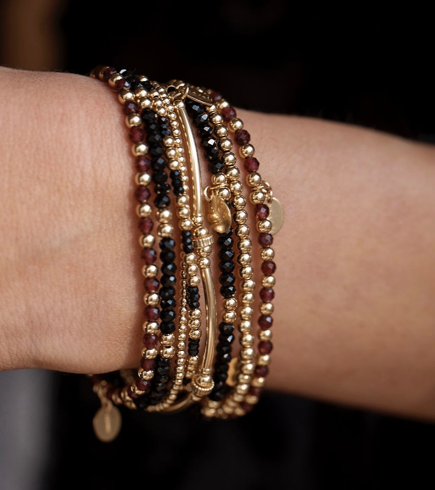 Taylor Bracelet ~ Gold & Black Spinel